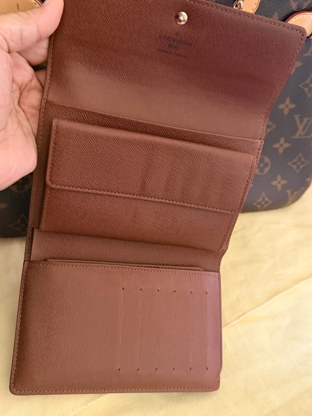 Authentic Louis Vuitton Brown Monogram tote with medium wallet - Picture 12 of 14